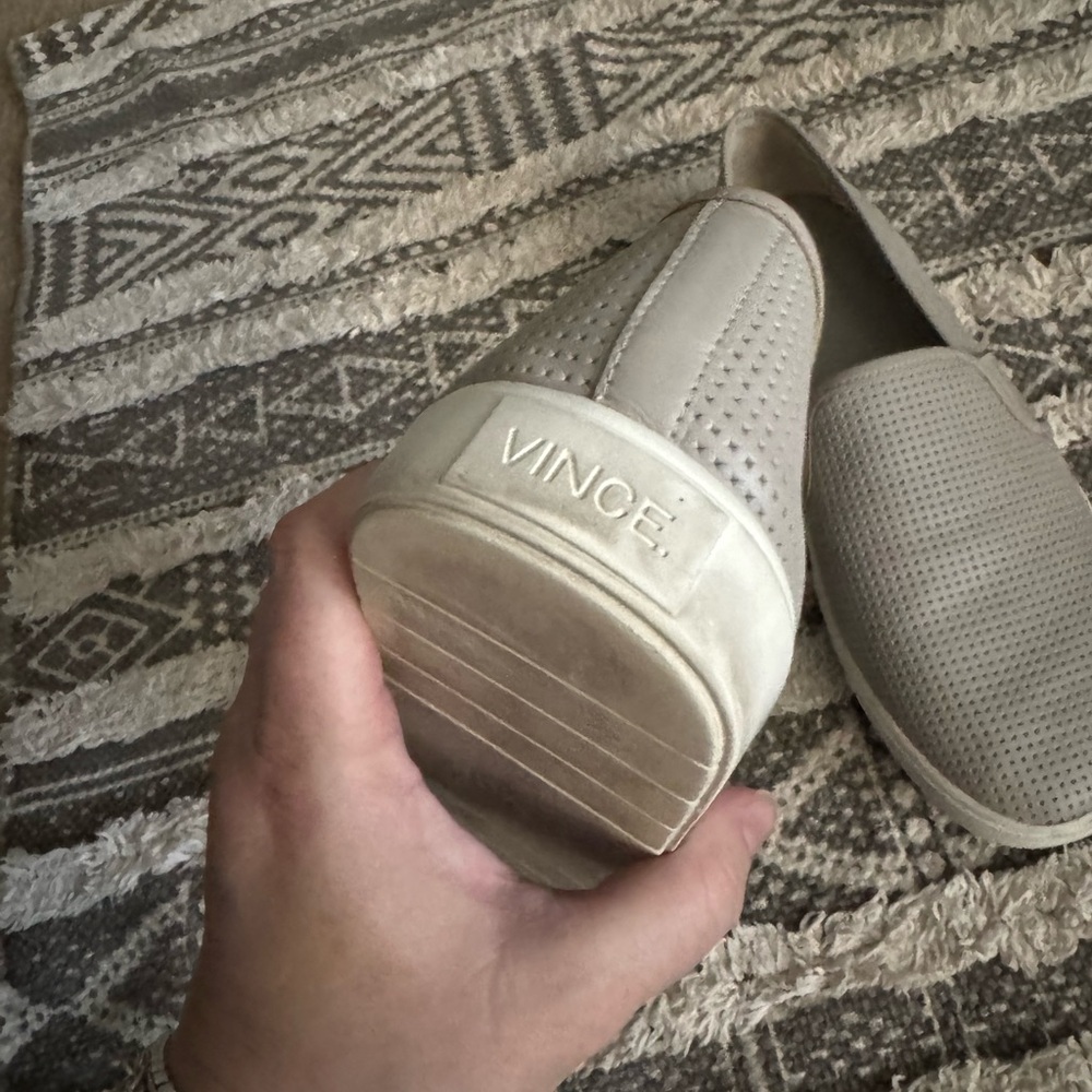 Vince. Gray Perforated Slip-On Sneakers Size 10 - Picture 3 of 5
